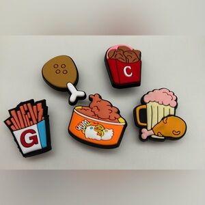 Brand New 5 Pack Chicken Fast Food Shoe Charms